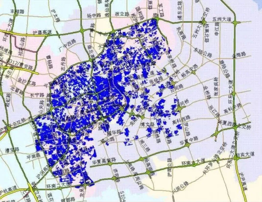 ▲上海市4G信号覆盖范围(作者供图)