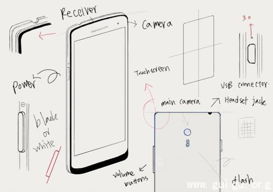 oppo find 7设计草图疑遭泄露:曝光更多外观细节