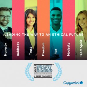 凯捷（Capgemini）连续第9年荣膺“全球最具道德企业”
